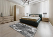 Patterned Gray Rug in a Bedroom, pat1238gry