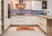 Patterned Orange Rug in a Kitchen, pat1238org