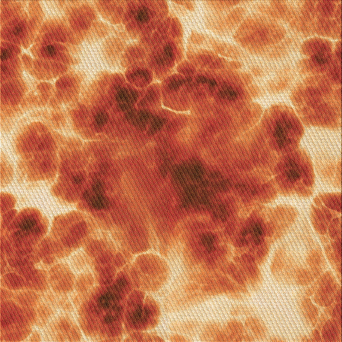 Round Patterned Orange Rug, pat1238org