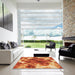 Machine Washable Transitional Orange Rug in a Kitchen, wshpat1238org