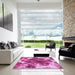 Square Patterned Violet Purple Rug in a Living Room, pat1238pur