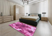 Patterned Violet Purple Rug in a Bedroom, pat1238pur