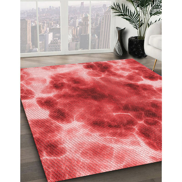 Machine Washable Transitional Red Rug in a Family Room, wshpat1238rd