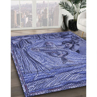 Patterned Sky Blue Rug, pat1239blu