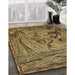 Patterned Orange Gold Rug in Family Room, pat1239brn