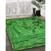 Machine Washable Transitional Deep Emerald Green Rug in a Family Room, wshpat1239grn