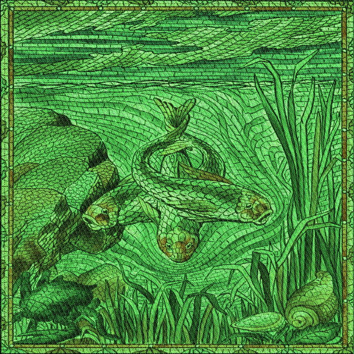 Round Patterned Deep Emerald Green Rug, pat1239grn