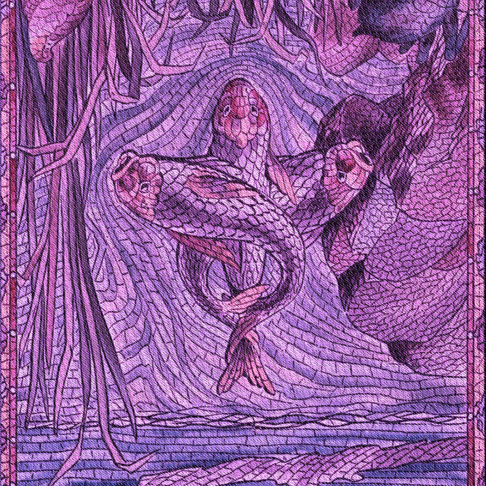 Machine Washable Transitional Dark Magenta Purple Rug, wshpat1239pur