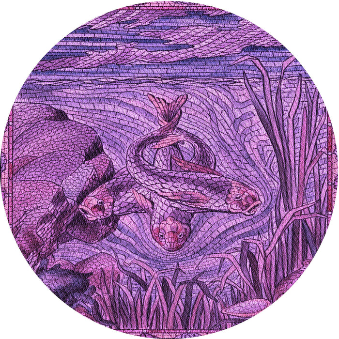 Square Patterned Dark Magenta Purple Rug, pat1239pur