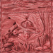 Round Patterned Red Rug, pat1239rd