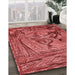 Patterned Red Rug in Family Room, pat1239rd