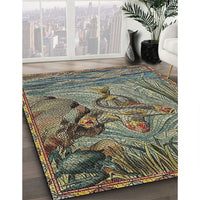 Patterned Chocolate Brown Novelty Rug, pat1239