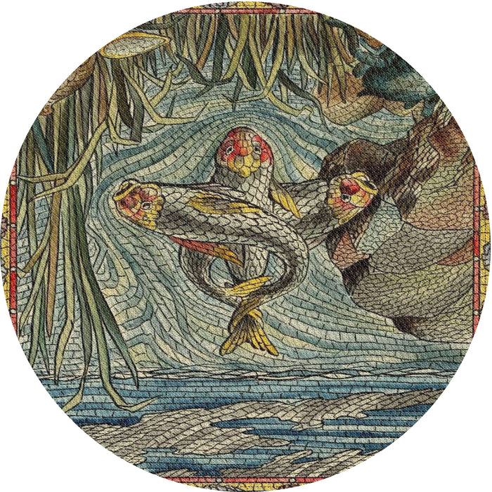 Square Machine Washable Transitional Milk Chocolate Brown Rug, wshpat1239