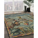 Patterned Chocolate Brown Novelty Rug in Family Room, pat1239