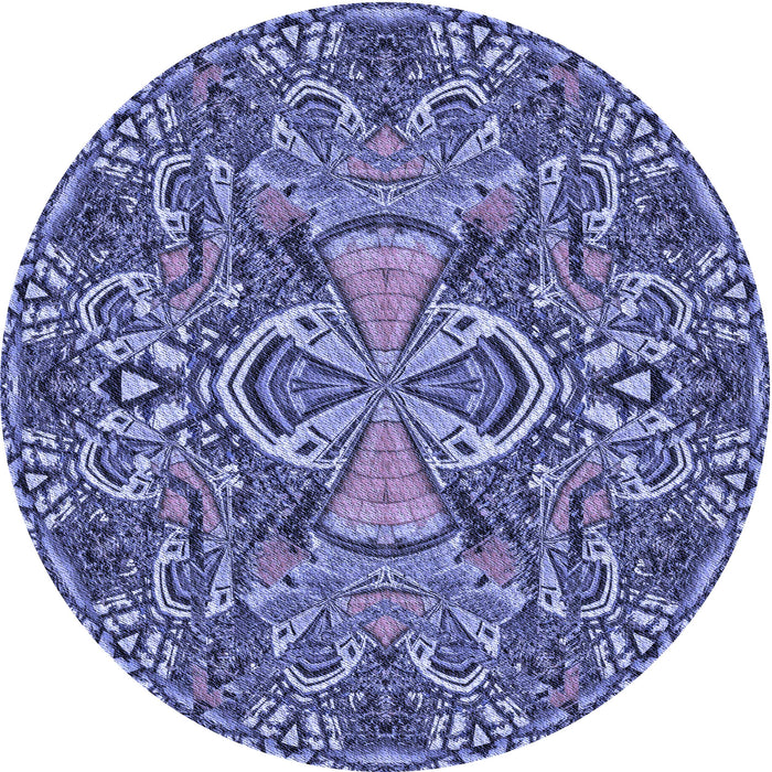Square Patterned Purple Mimosa Purple Rug, pat124blu