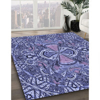 Patterned Purple Mimosa Purple Rug, pat124blu