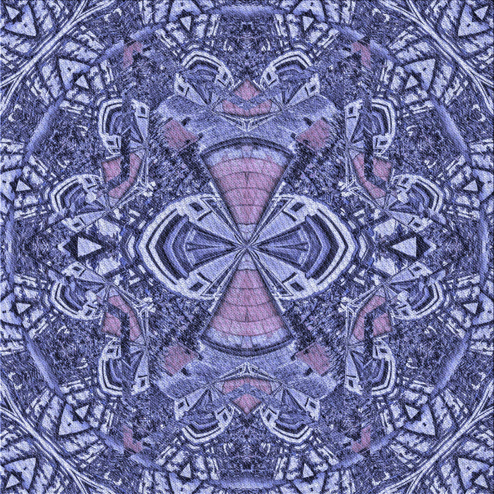 Round Patterned Purple Mimosa Purple Rug, pat124blu