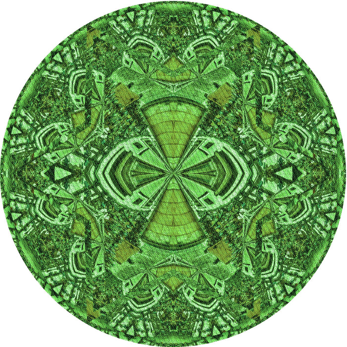 Square Machine Washable Transitional Deep Emerald Green Rug in a Living Room, wshpat124grn