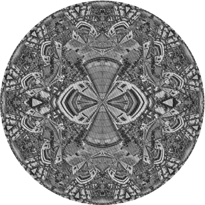 Square Patterned Dark Gray Rug, pat124gry