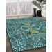 Machine Washable Transitional Dark Blue Grey Blue Rug in a Family Room, wshpat124lblu