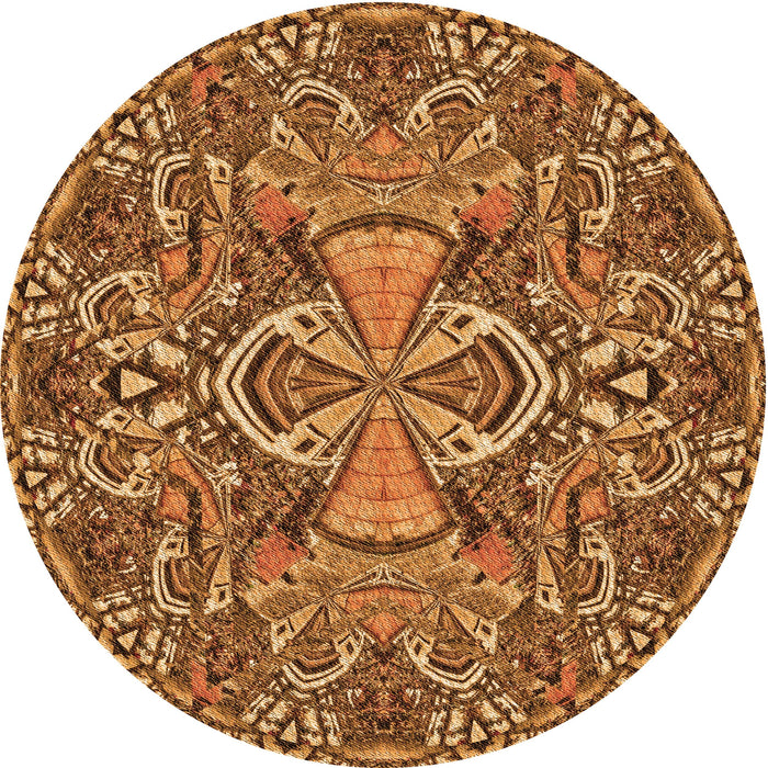 Square Patterned Orange Rug, pat124org