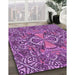 Machine Washable Transitional Dark Magenta Purple Rug in a Family Room, wshpat124pur