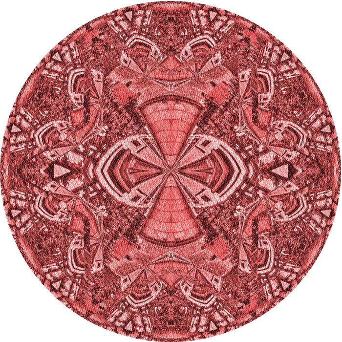 Square Patterned Red Rug, pat124rd