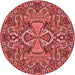 Square Patterned Red Rug, pat124rd