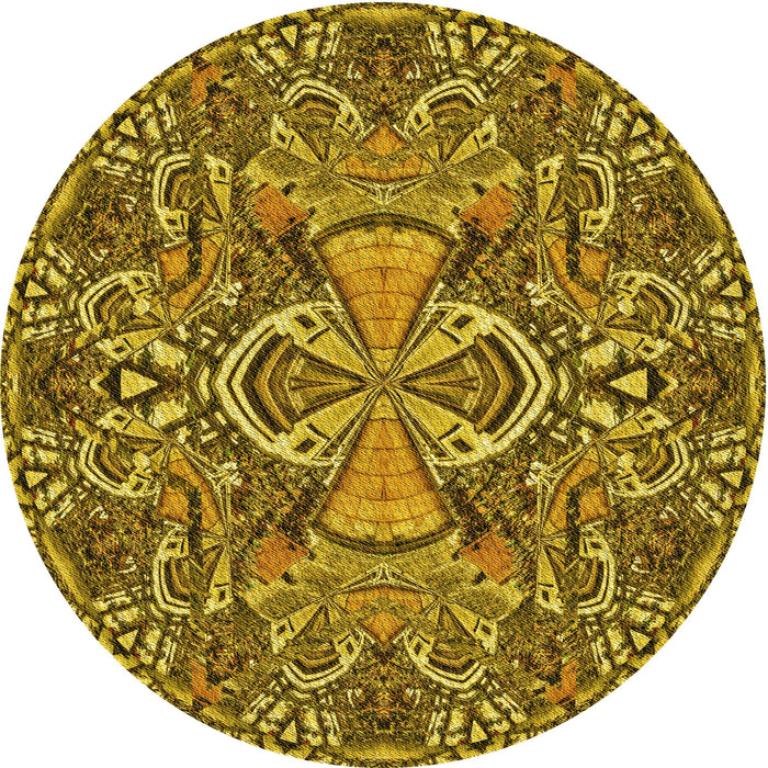 Square Machine Washable Transitional Yellow Rug in a Living Room, wshpat124yw