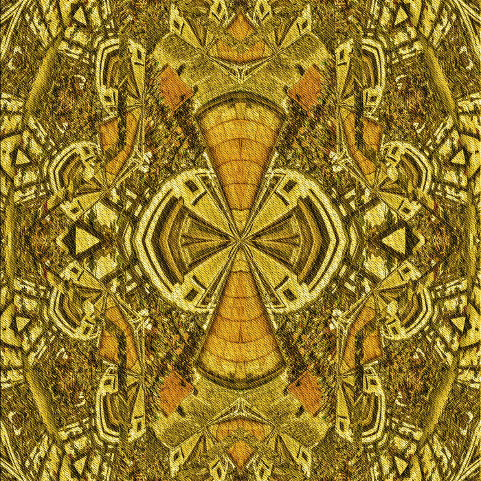 Machine Washable Transitional Yellow Rug, wshpat124yw