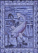 Patterned Denim Blue Rug, pat1240blu