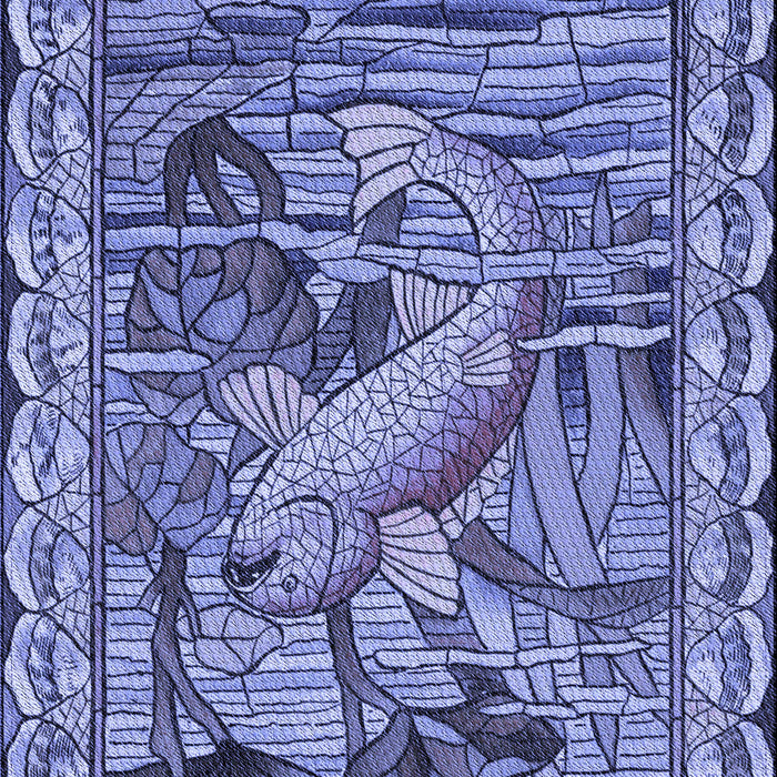 Machine Washable Transitional Denim Blue Rug, wshpat1240blu