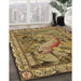 Machine Washable Transitional Yellow Rug in a Family Room, wshpat1240brn