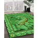 Patterned Green Rug in Family Room, pat1240grn