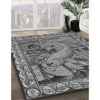 Patterned Dark Gray Rug, pat1240gry