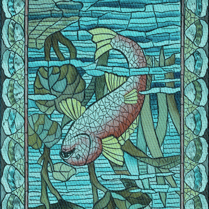 Machine Washable Transitional Turquoise Green Rug, wshpat1240lblu