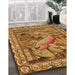 Patterned Saddle Brown Rug in Family Room, pat1240org