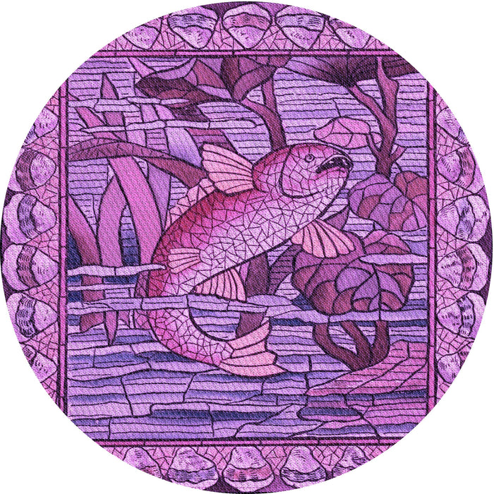 Square Patterned Dark Magenta Purple Rug, pat1240pur