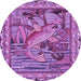 Square Patterned Dark Magenta Purple Rug, pat1240pur