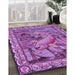 Patterned Dark Magenta Purple Rug in Family Room, pat1240pur