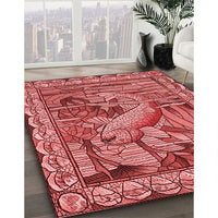 Patterned Red Rug, pat1240rd