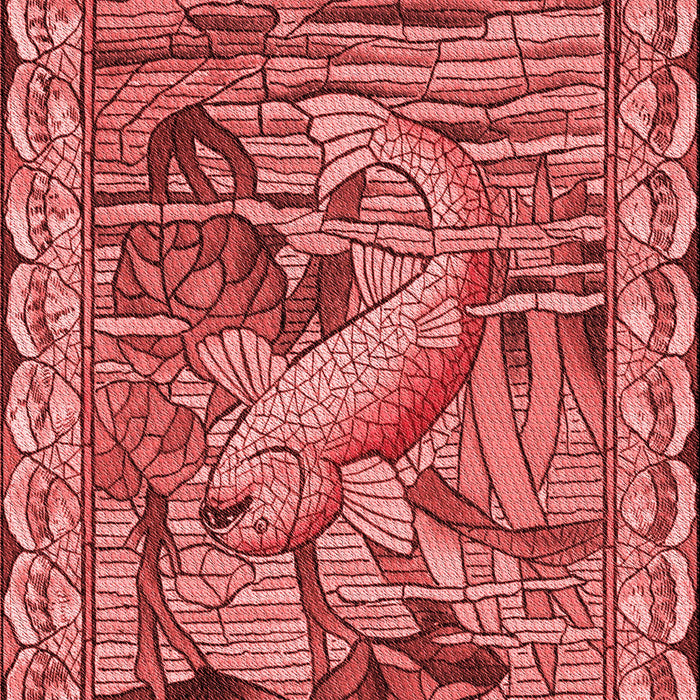 Patterned Red Rug, pat1240rd
