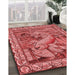 Machine Washable Transitional Red Rug in a Family Room, wshpat1240rd