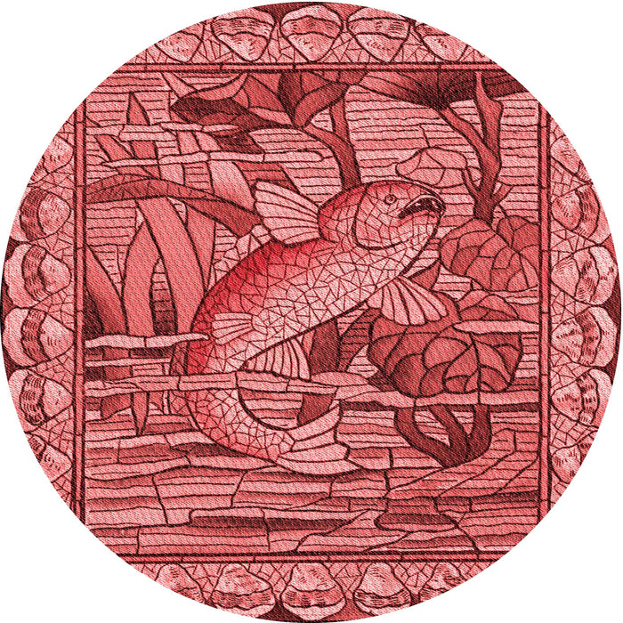 Square Patterned Red Rug, pat1240rd