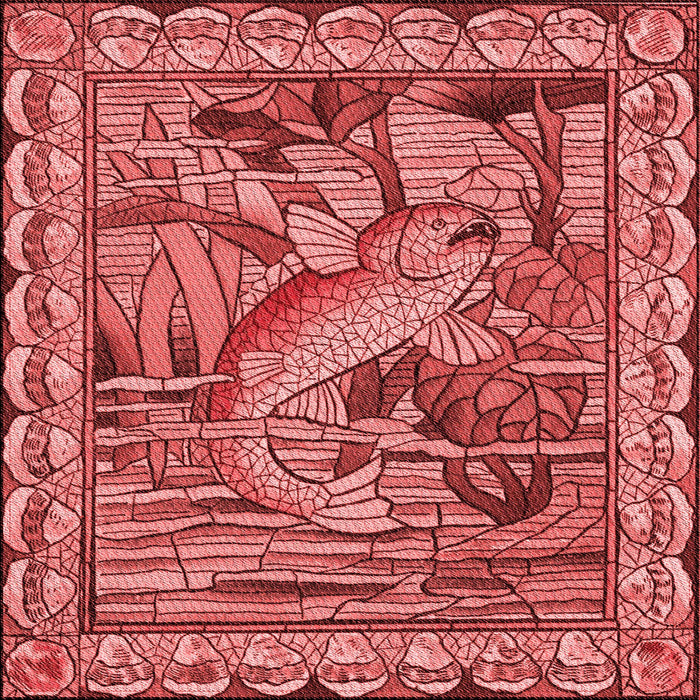 Round Patterned Red Rug, pat1240rd