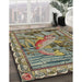 Patterned Chocolate Brown Novelty Rug in Family Room, pat1240