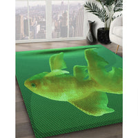 Patterned Green Rug, pat1241grn