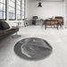 Round Patterned Gray Rug in a Office, pat1241gry