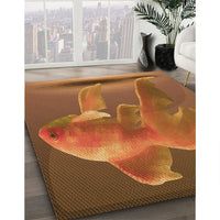 Patterned Orange Rug, pat1241org