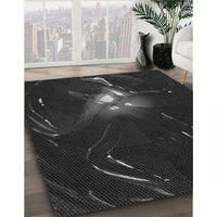 Patterned Black Rug, pat1242gry